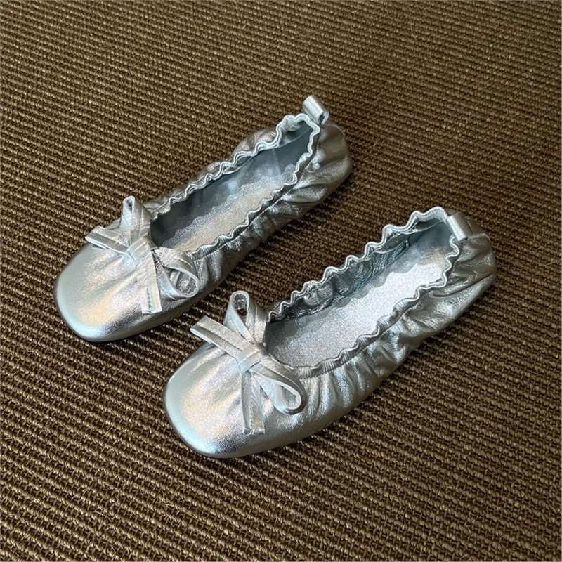 Damen Ballerinas Elastisch Rüschen