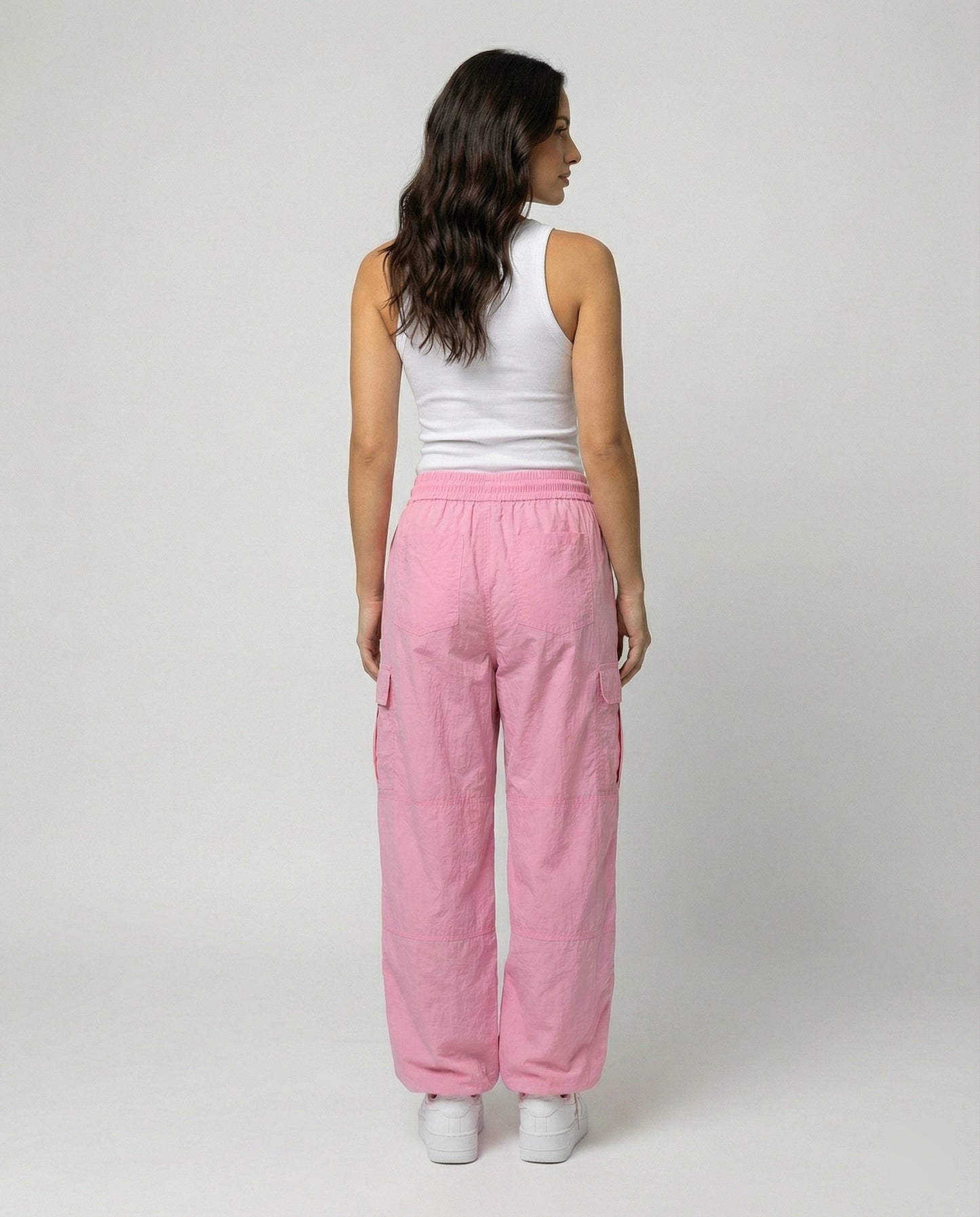 Damen Hochgeschnittene Cargohose Elastisch Bequem