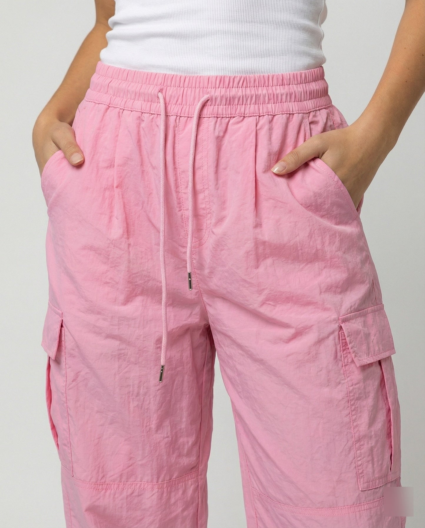 Damen Hochgeschnittene Cargohose Elastisch Bequem
