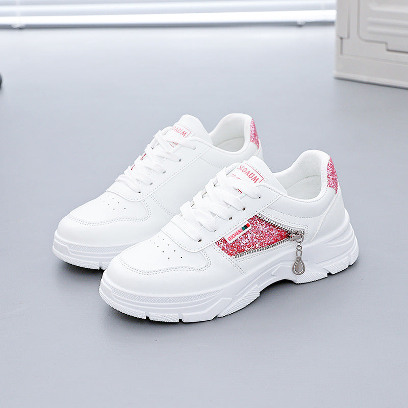 Damen Chunky Sneaker Glitzer Rutschfest