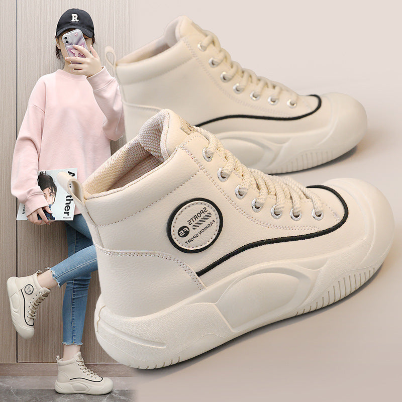 Damen High- Sneaker Strapazierfähige Sohle Schwarz - Norvielle