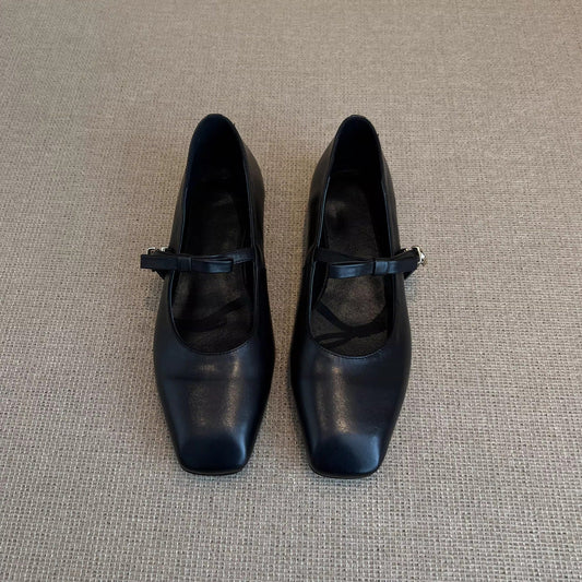 Damen Ballerinas Elegante Riemen Quadratisch Schuhe - Norvielle