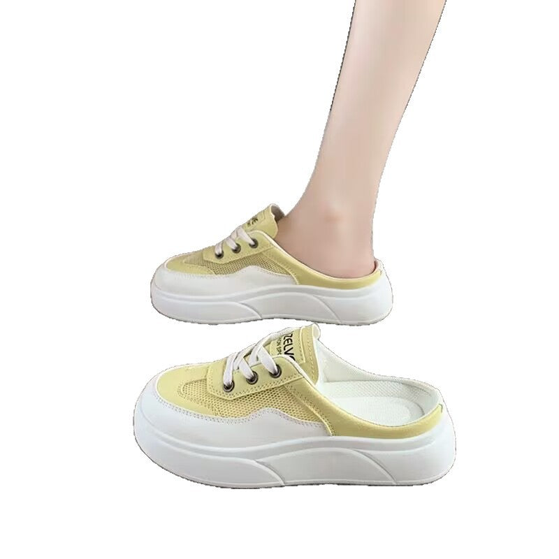 Damen Plattformsneaker Atmungsaktives Obermaterial Trendfarbe
