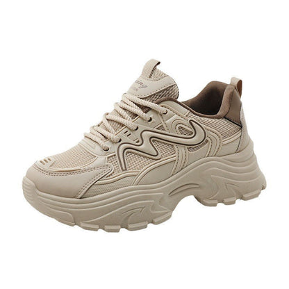 Damen Laufschuhe Chunky Atmungsaktives Material Komfort Schwarz - Norvielle