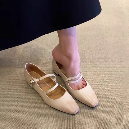Damen Slingback Schuhe mit Schnalle Komfort Schwarz - Norvielle