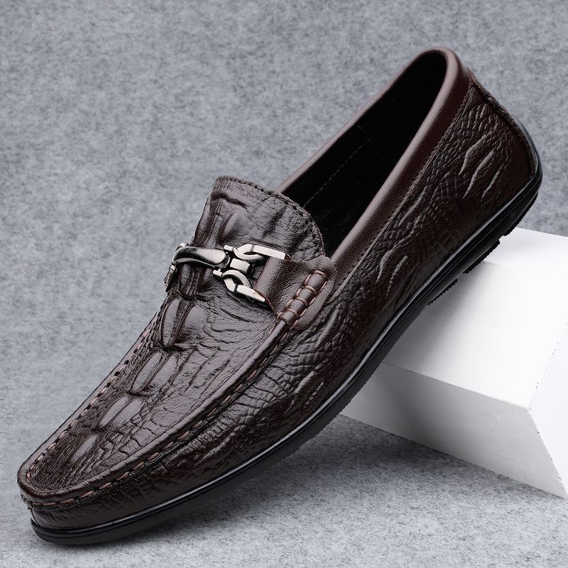 Herren Leder Mokassins Elegant Schwarz - Norvielle