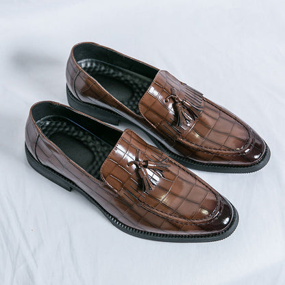 Damen Mokassins Leder Quasten Detail