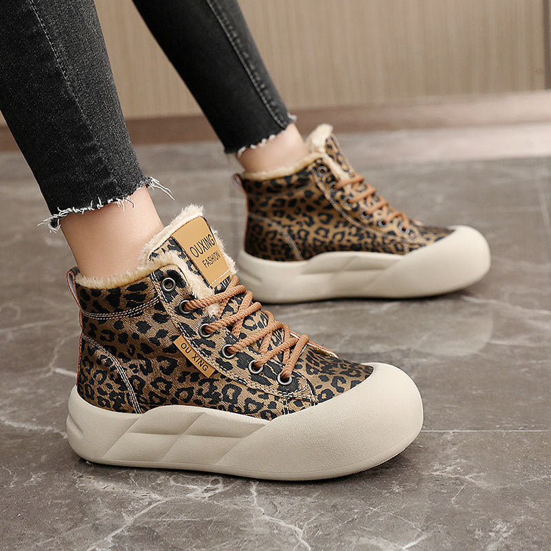 Damen High- Sneaker Wildleder Optik Kuschelig - Norvielle