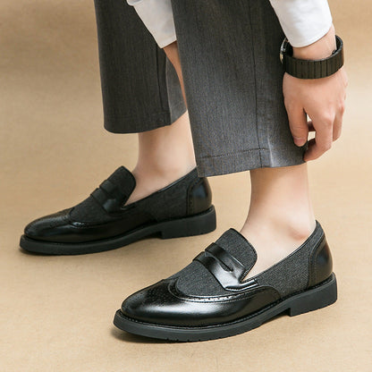 Damen Loafers Elegante Leder Schuhe Braun