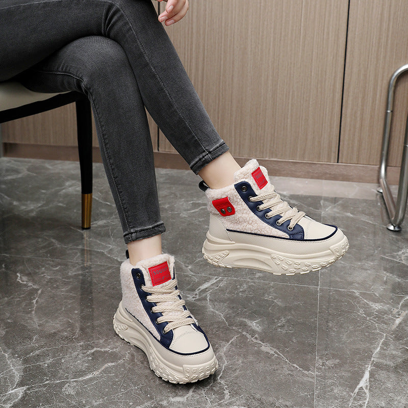Damen High- Sneaker Warmfleece Rutschfest