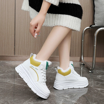 Damen Winter Sneaker High- Weiches Fleece Rutschfest