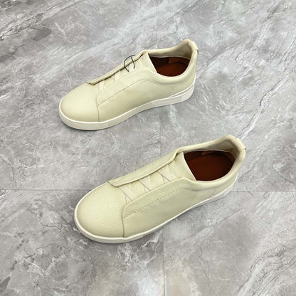 Damen Sneaker Slip-On Leder Rutschfest