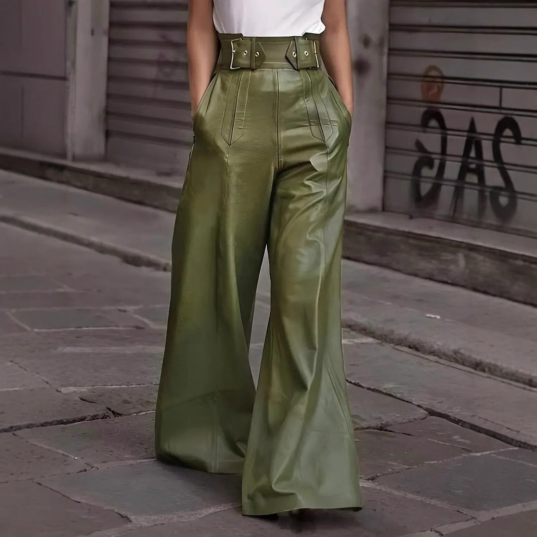 Damen Lederhosen Hochwertig mit Plisierdetails