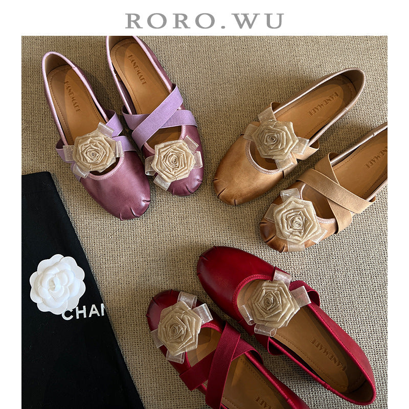 Damen Ballerinas mit Blumenapplikation Komfortschuhe - Norvielle
