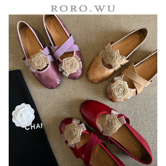 Damen Ballerinas mit Blumenapplikation Komfortschuhe - Norvielle