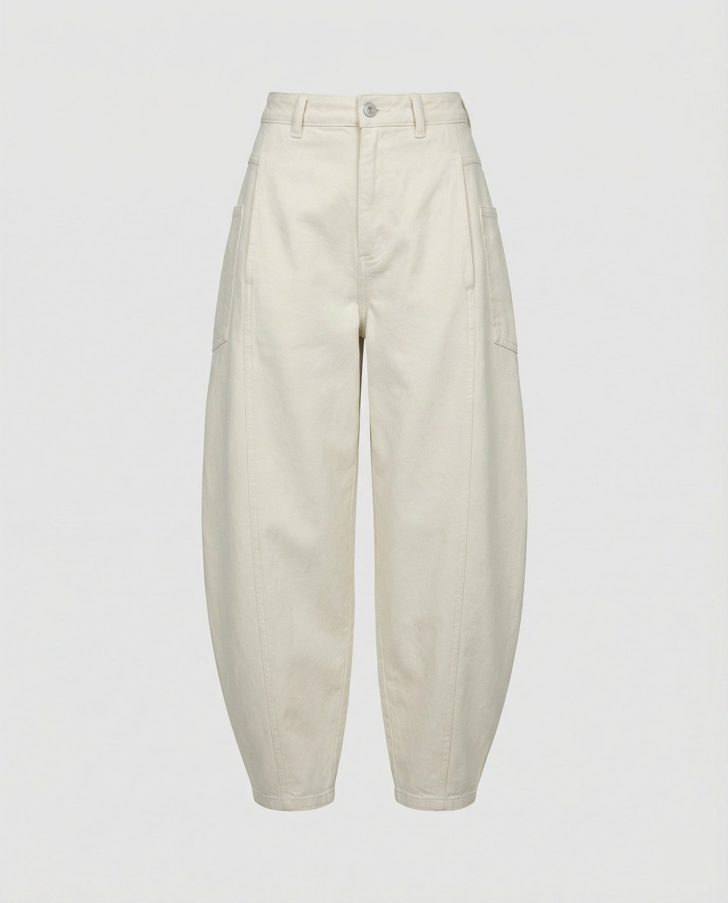 Damen Hose Twill Weite Fit mit großen Taschen und Falten