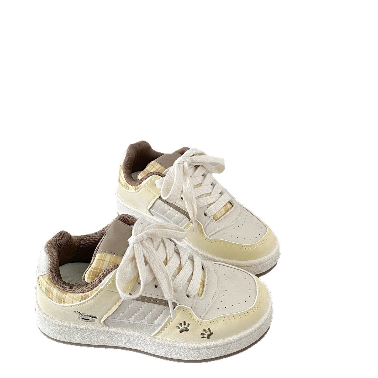 Damen Sneaker Karomuster Atmungsaktiv Bequem