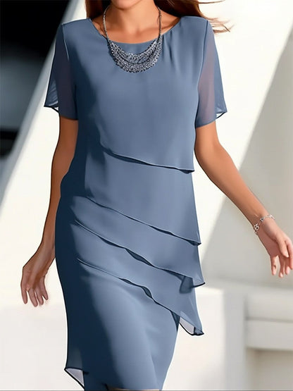Damen Wickelkleid Schichten