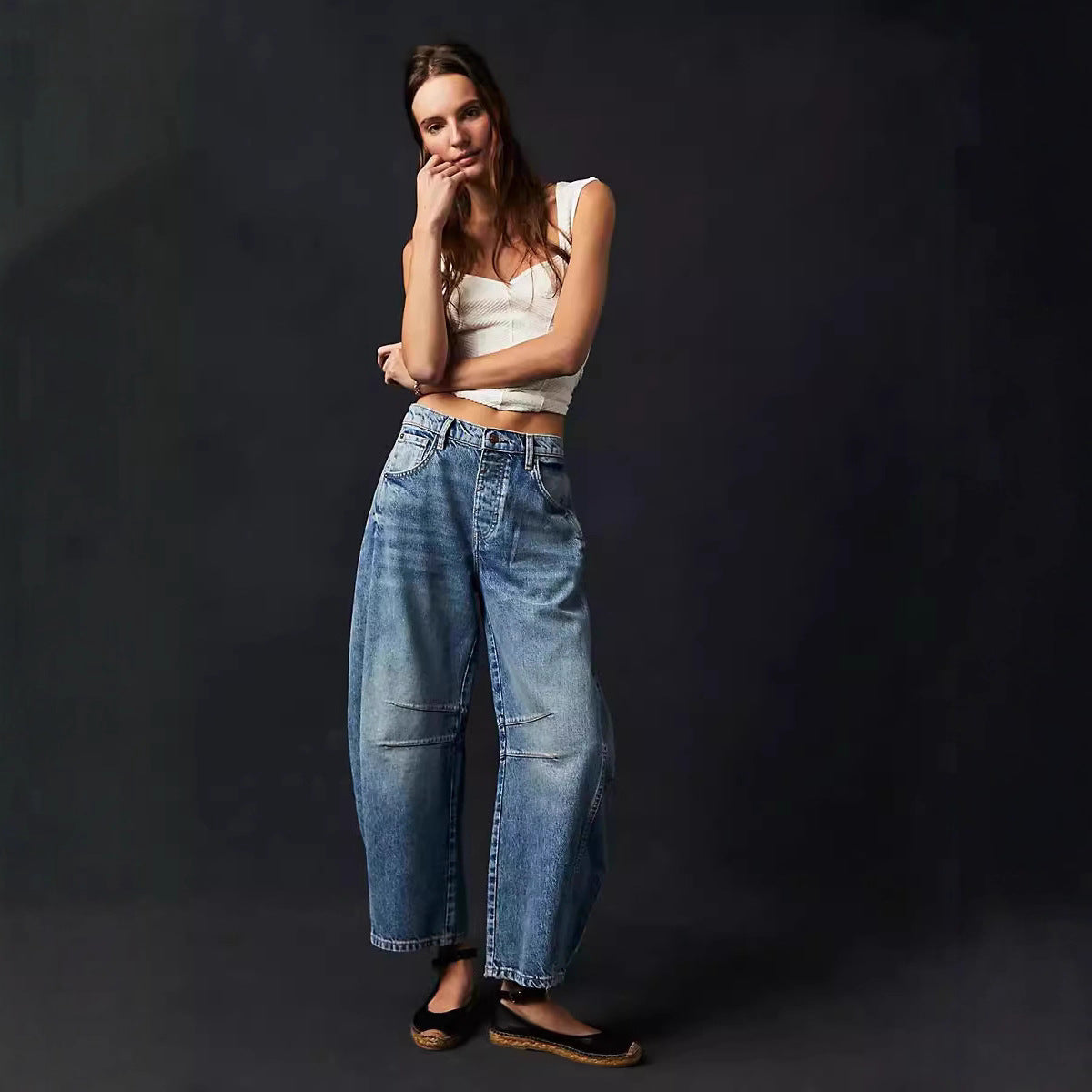 Damen Jeanshose Weite Bein Lässig Casual ist bereits gut, aber ich