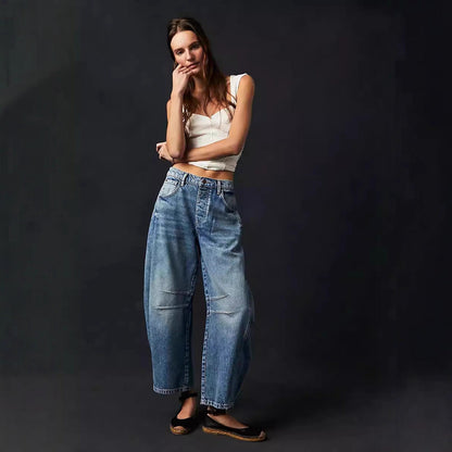 Damen Jeanshose Weite Bein Lässig Casual ist bereits gut, aber ich