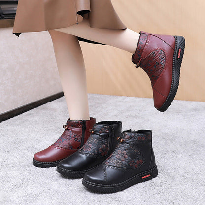Damen Ankle Boots Schnürverschluss Elegant Floral