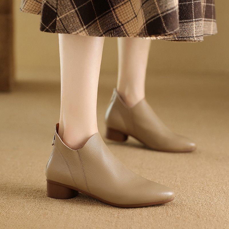 Damen Stiefeletten Elegant Schmal Leder