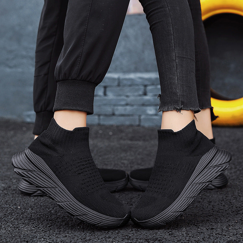 Damen Sneaker Elastisch Strick Optik Sportlich - Norvielle