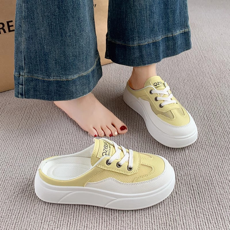 Damen Plattformsneaker Atmungsaktives Obermaterial Trendfarbe