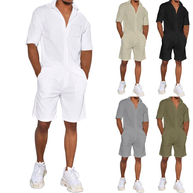Herren Kurzoverall Lässig Sommer Taschen - Norvielle
