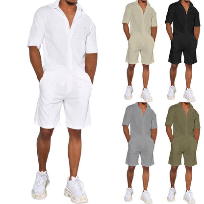 Herren Kurzoverall Lässig Sommer Taschen - Norvielle