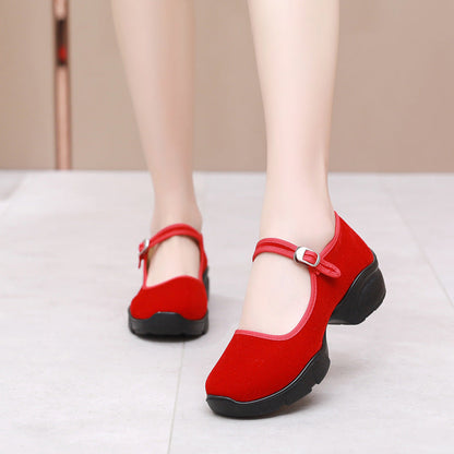 Damen Komfortschuhe Mary Jane Elegantes Leder