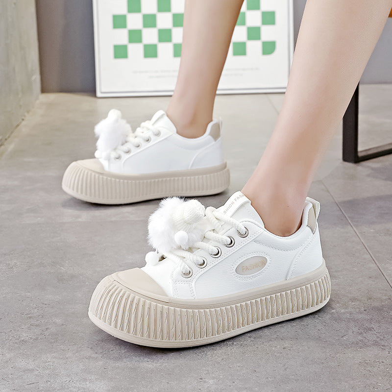 Damen Sneaker Rutschfest Dekorativ Mit Pompons Sportlich