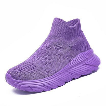 Damen Sneaker Elastisch Strick Optik Sportlich