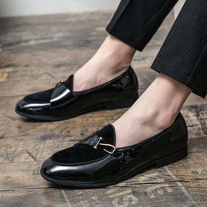 Damen Mokassins Elegante Schuhe Leder Schnalle