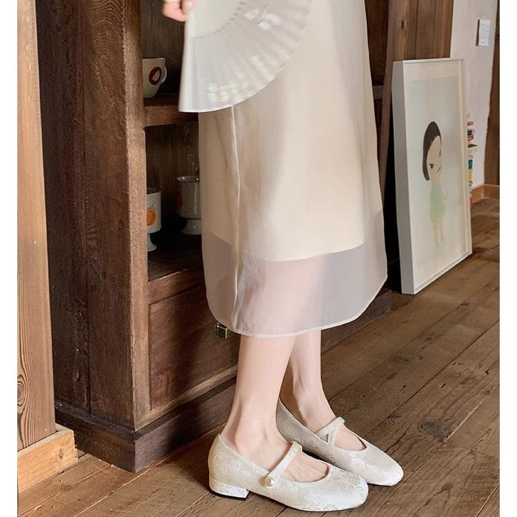 Damen Ballerinas Komfortschuhe Blumenmuster