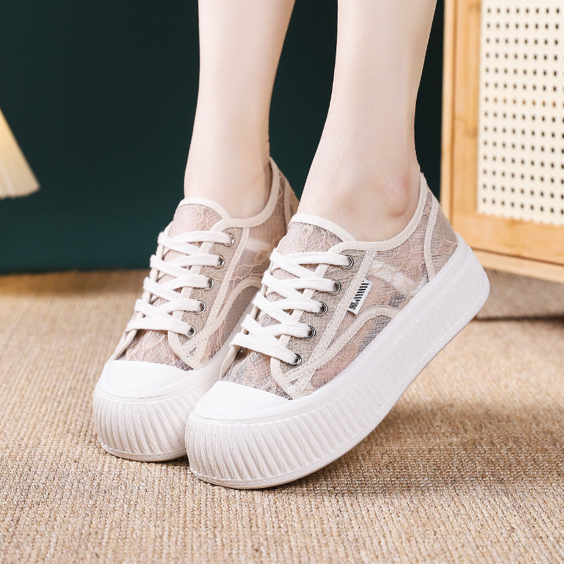 Damen High Heel Sneaker Transparente Sohle