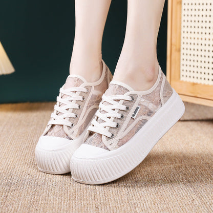Damen High Heel Sneaker Transparente Sohle