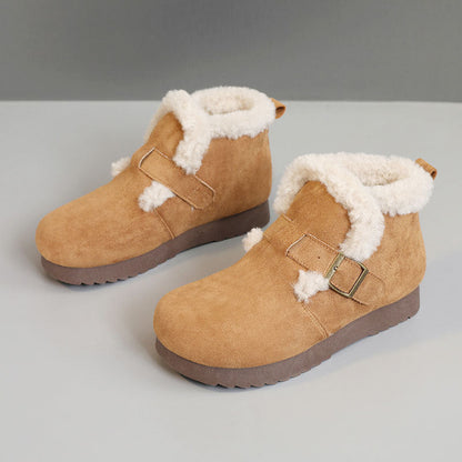 Damen Winterstiefeletten Weich Riemchen