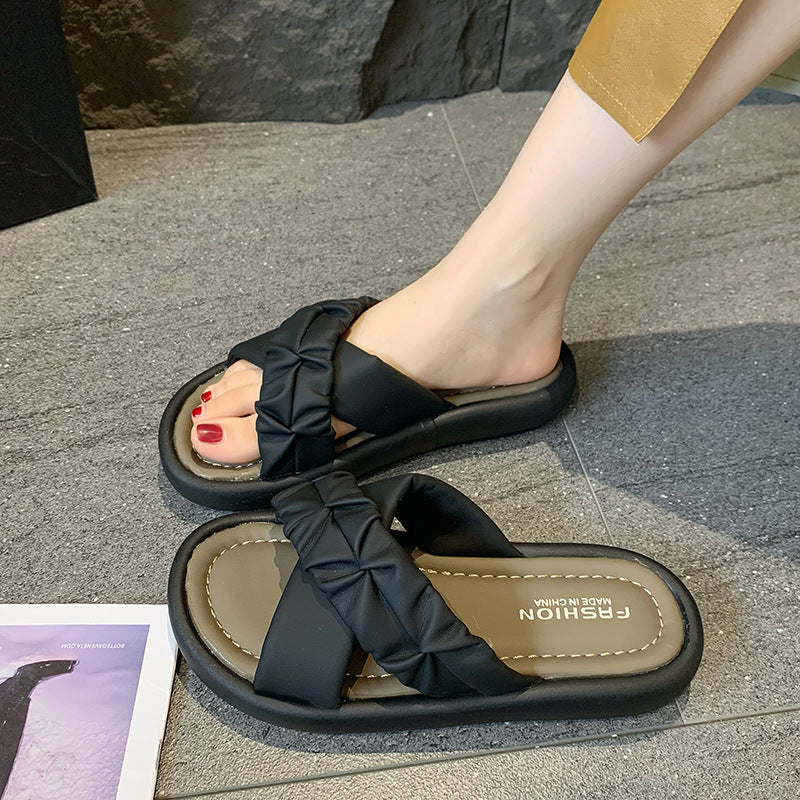 Damen Sandalen Flecht-Design Bequem Sommer
