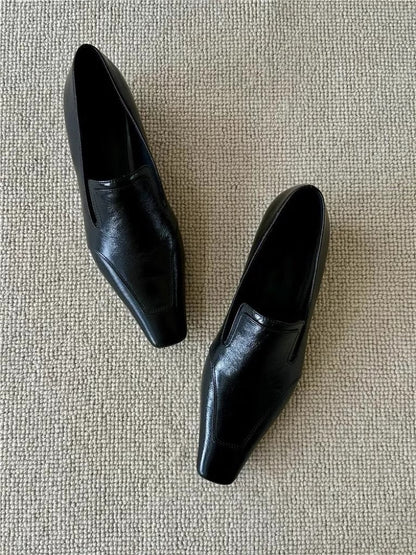 Damen Leder Loafers Lederschuhe
