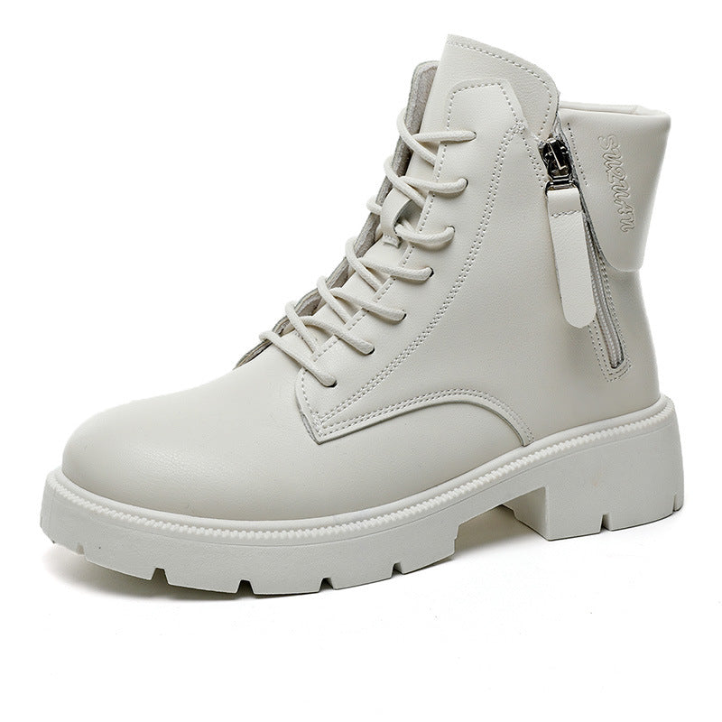 Damen Lederstiefeletten mit Reißverschluss
