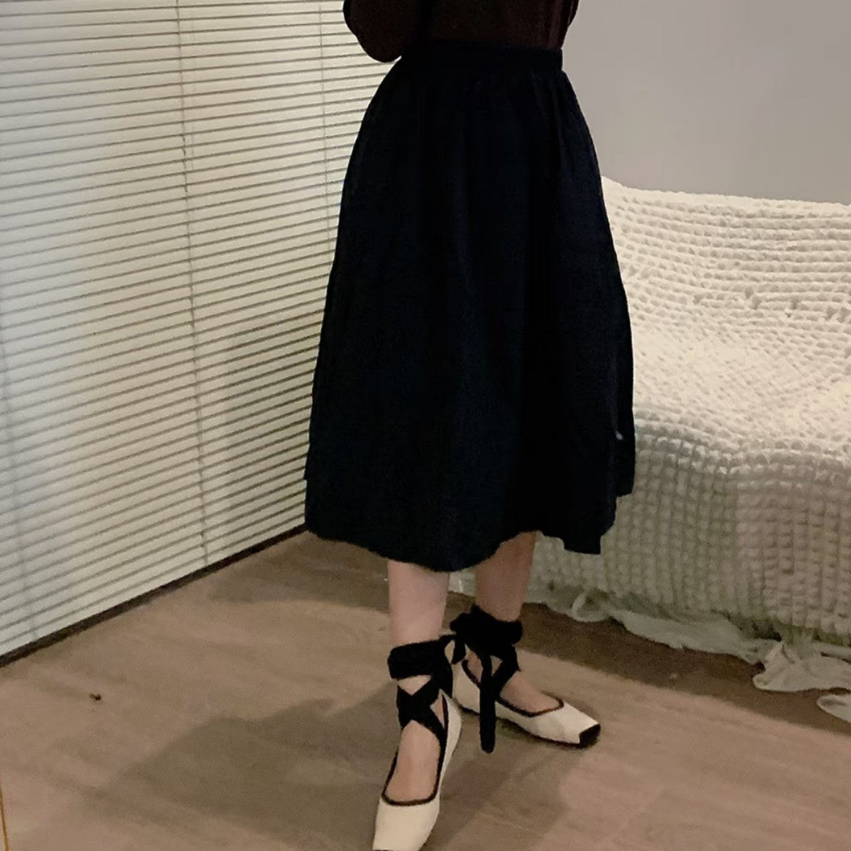 Damen Ballerinas Bequem Kreuzriemen Komfortschuhe