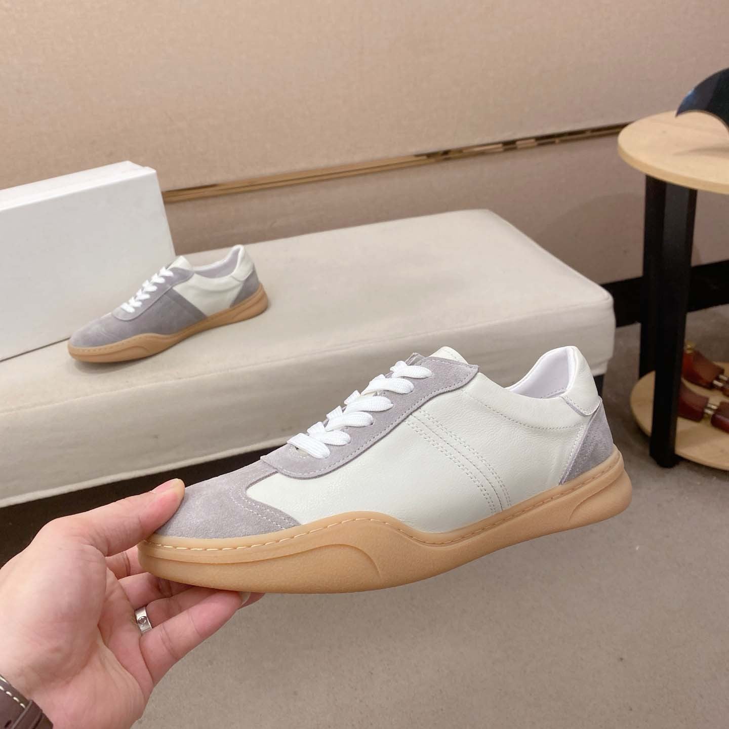 Damen Sneaker Leder Wildleder Schuhe - Norvielle