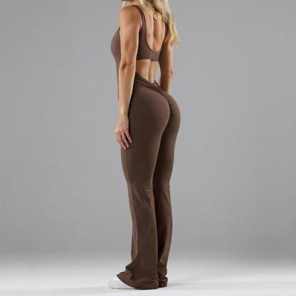 Damen Jumpsuit Sportlich Weicher Stoff Flared