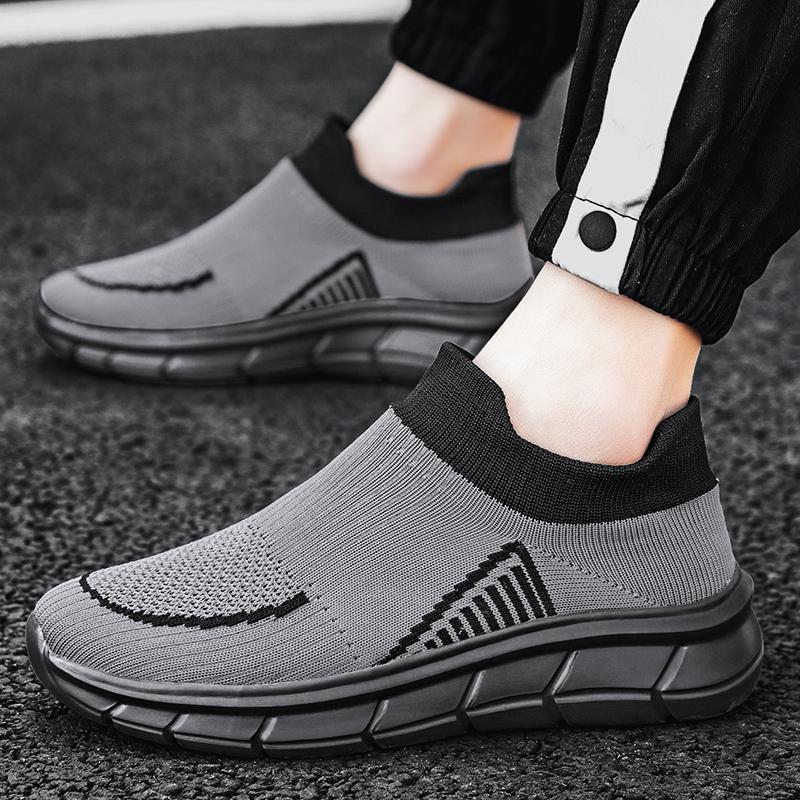 Damen Slip On Sneaker Bequem atmungsaktives Material Weite Passform