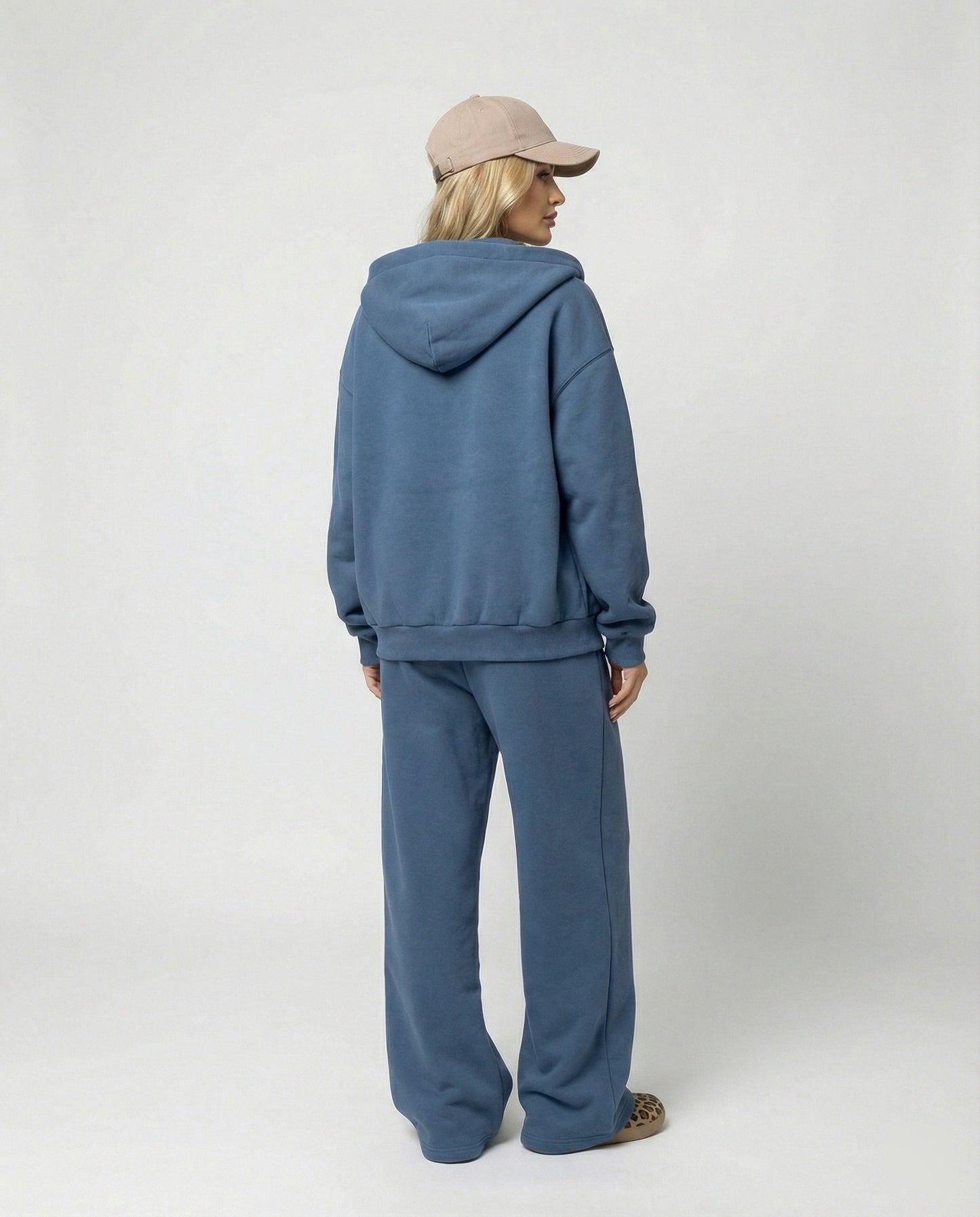 Damen Velours Joggingset Soft Hoodie Kängurutasche