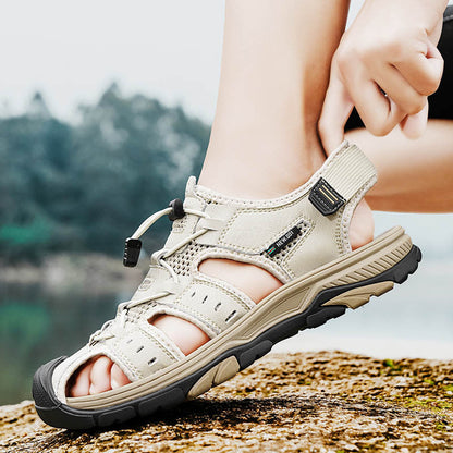 Damen Sport Sandalen Atmungsaktives Leder Rutschfest