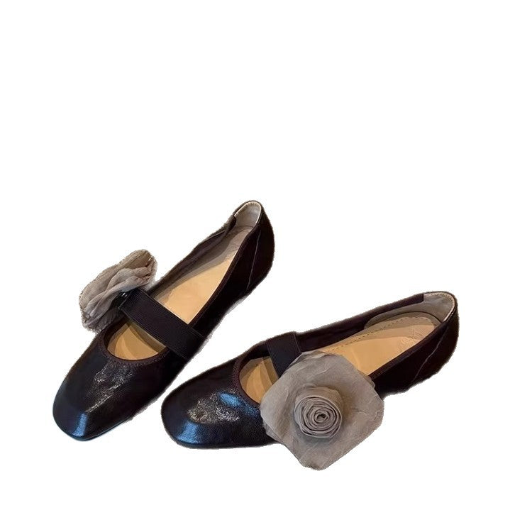 Damen Ballerinas Blumenmuster Flexibel Elegant