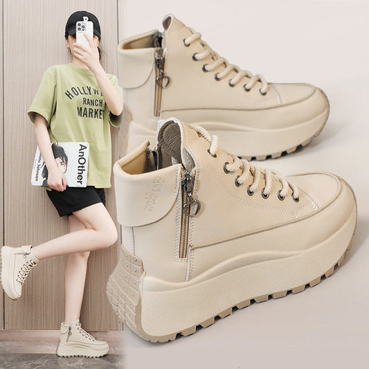 Damen High- Sneaker Elegante Laufschuhe Mit Reißverschluss - Norvielle