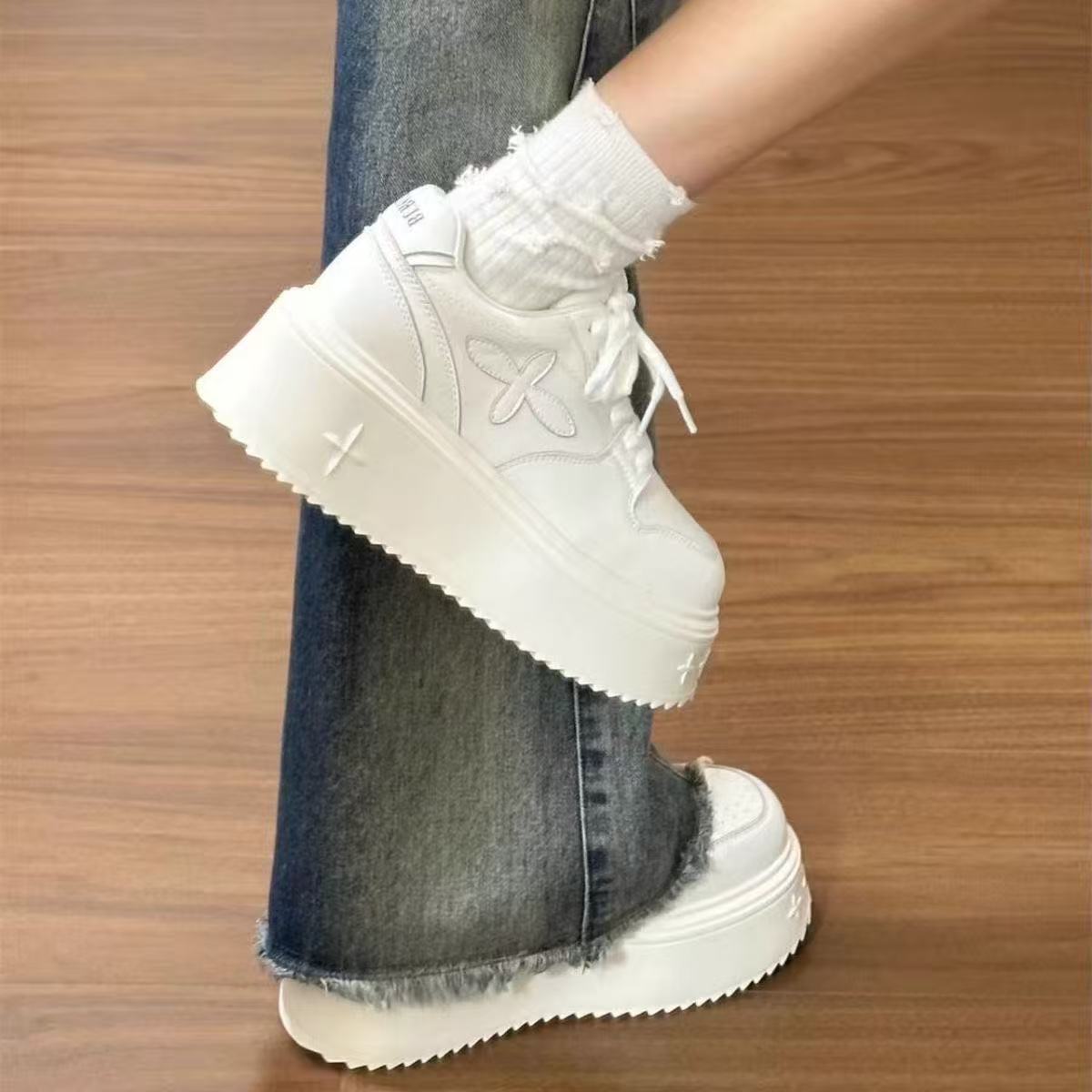 Damen Plattform Sneaker Hoch Weiches Innenfutter - Norvielle